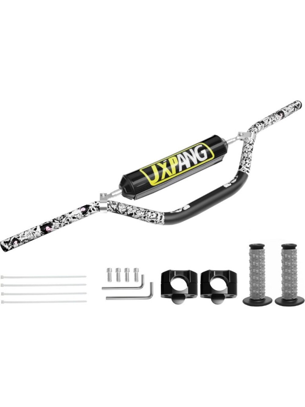 Universal 28mm Dirt Bike Handlebars with Foam Pad & Anti-Slip Grips - Black